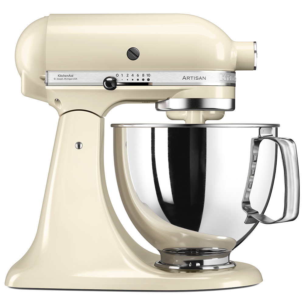 Robot de cocina batidora amasadora Kitchenaid 5KSM125EAC, 4.8 litros, 4 accesorios, almendra